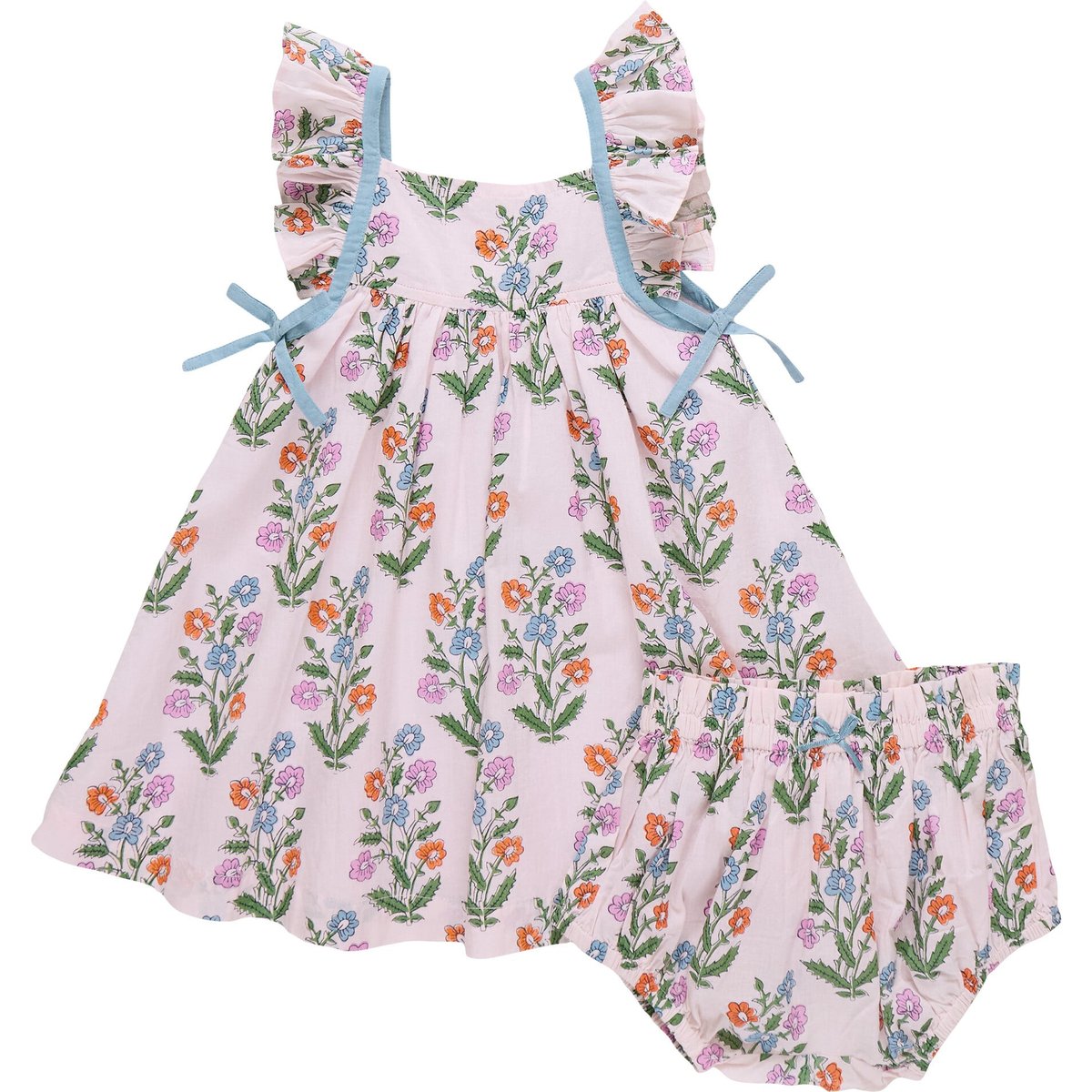 Baby Girls Ailee Dress Set in Pink Dewdrop by Pink Chicken
